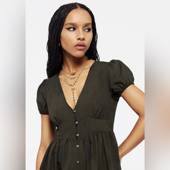 Disturbia Olive Green Midi Dress - Picture 6 of 8